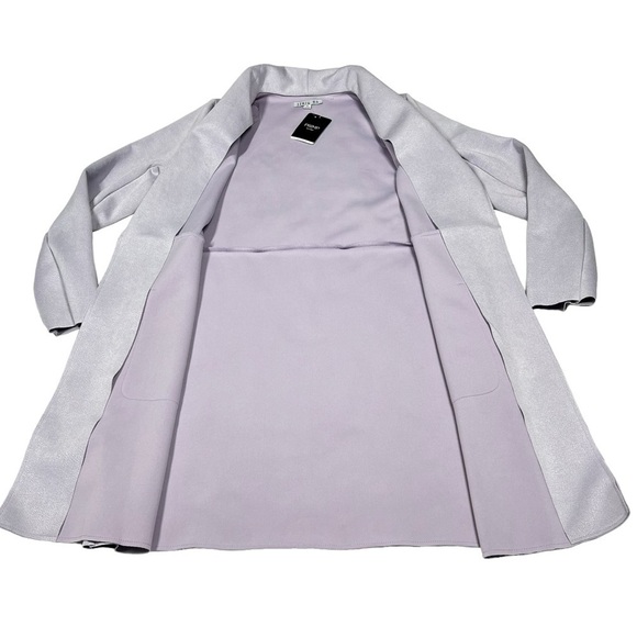 NWT STORY ON Amelia Open Front Long Blazer Lavender Suede Jacket Coat Size M - Picture 8 of 15